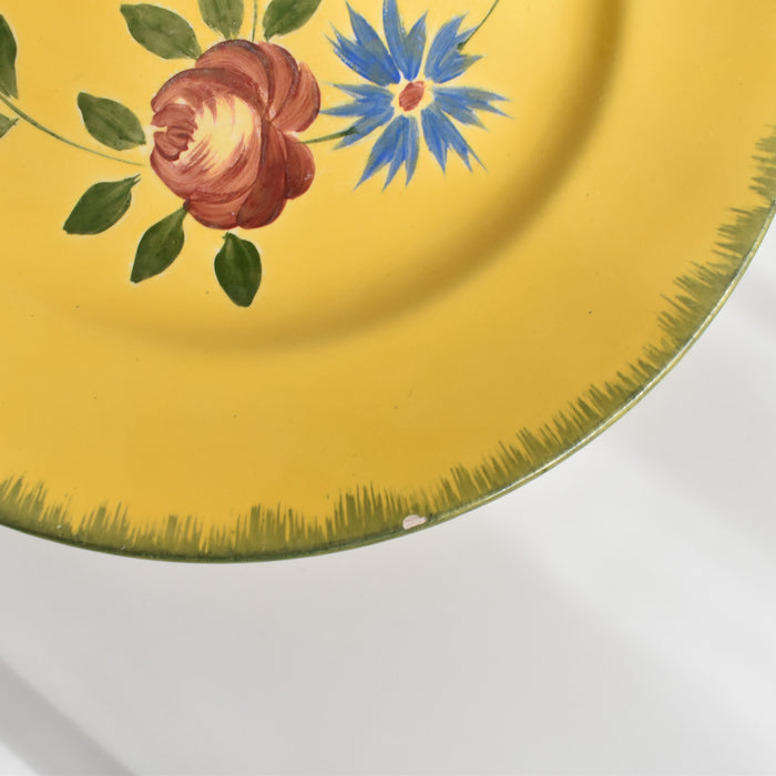 ヴィンテージデザートプレート　ロンシャン Jaune décor de fleurs　B (ダメージあり　セール商品)