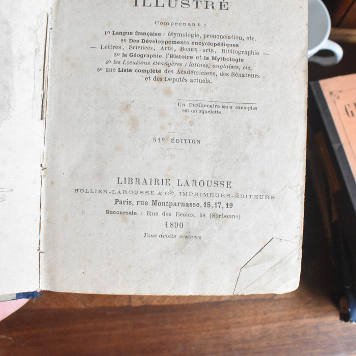 アンティーク本 Pierre Larousse Dictionnaire Complet　1890年 (辞書）