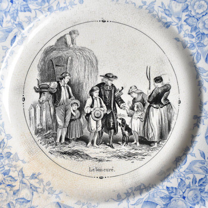 アンティークデザート絵皿 U&Cサルグミンヌ 1855年 